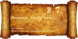 Mosonyi Terézia névjegykártya